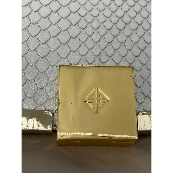 ANTONIO MELANI SILVER AND TAUPE LARGE ANIMAL PRINT HANDBAG - Picture 9 of 16